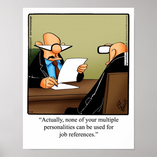 Póster Funny Office Humor Poster "Referencias de trabajo" (Frente)