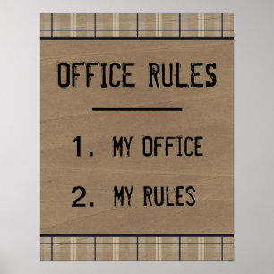 Póster Funny Office Rules Poster
