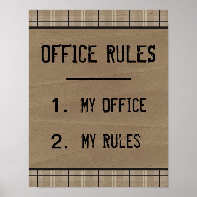 Póster Funny Office Rules Poster (Frente)