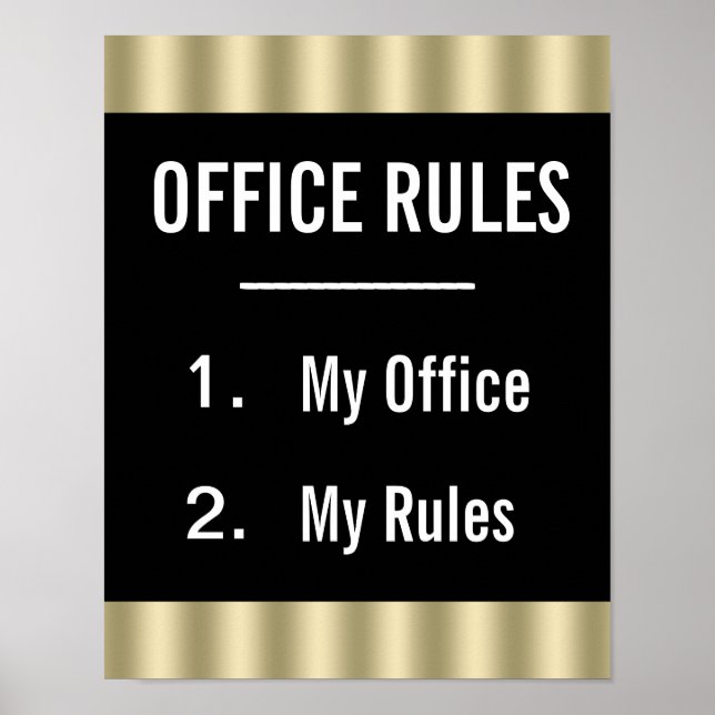 Póster Funny Office Rules Poster (Frente)