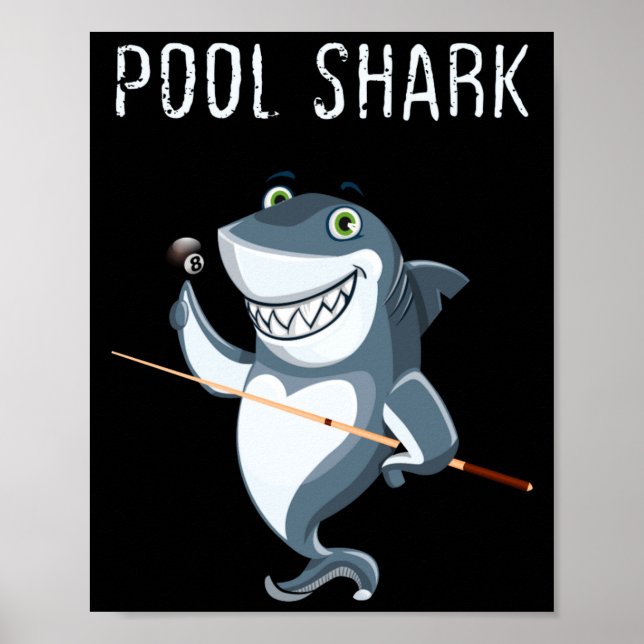 Póster Funny Ol Shark Ol Players Billiard  (Frente)
