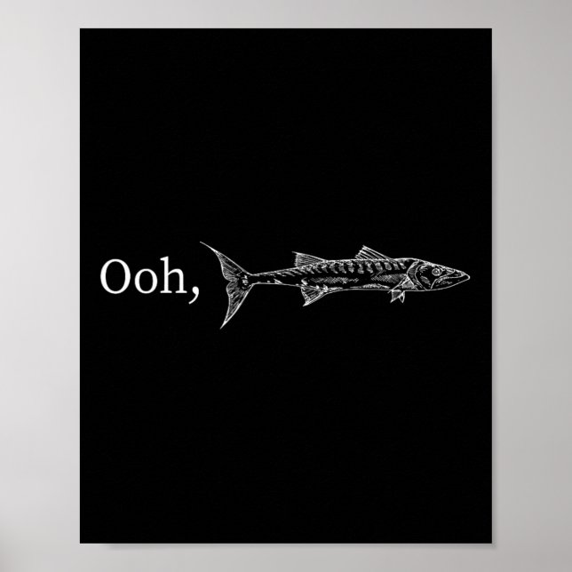 Póster Funny Ooh Barracuda Fishing Gift For Music And Roc (Frente)