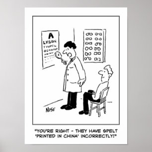Póster Funny Optician Personalizado tiene Optician y prue