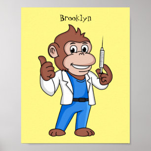 Póster Funny orangutan ape personalizado médica