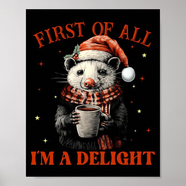 Póster Funny Ossums First Of All I'm A Delight Merry Chri (Frente)