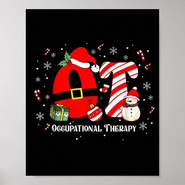Póster Funny Ot Nurse Occupational Therapy Santa Christma (Frente)