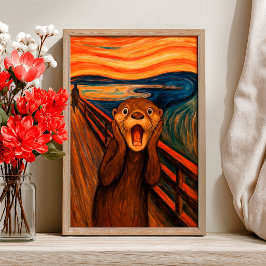 Póster Funny Otter Scream Inspired Poster
