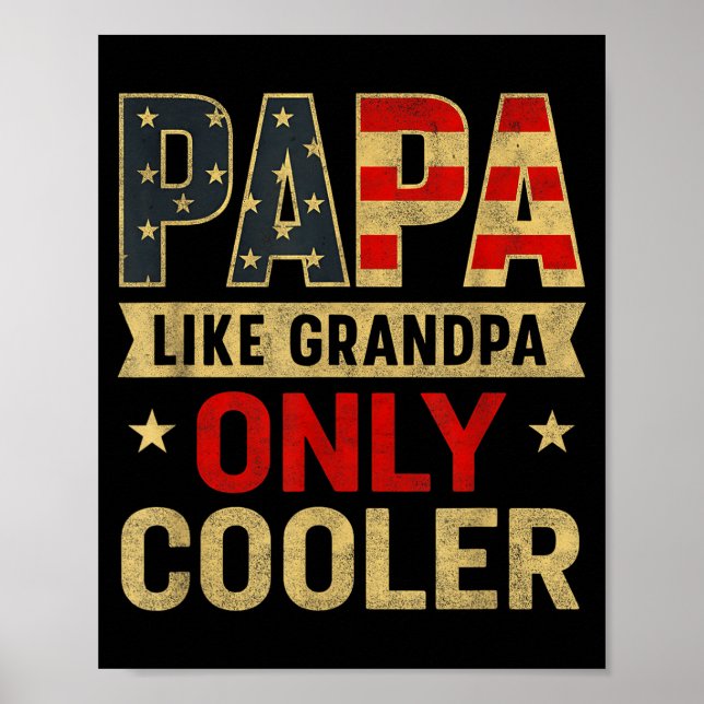 Póster Funny Papa Art For Grandpa From Grandkids Father's (Frente)