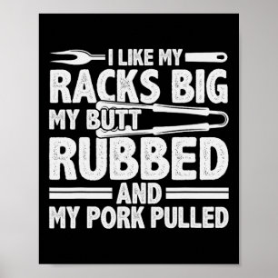 Póster Funny Parrillando Rubo de cerdo Fumar Bbq Fumador