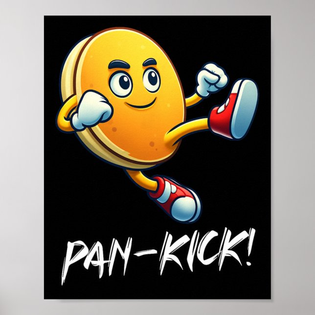 Póster Funny Pastel Pan Karate Niños Chicas Comida Amor (Frente)