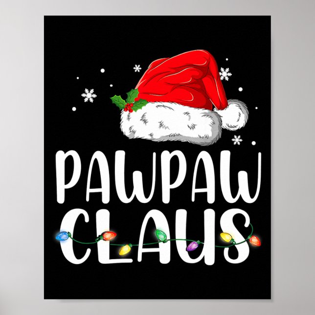 Póster Funny Pawpaw Claus Christmas Pajamas Santa  (Frente)