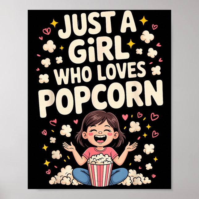 Póster Funny Pcorn Art For Women Girls Kid P Corn Pcorn L (Frente)