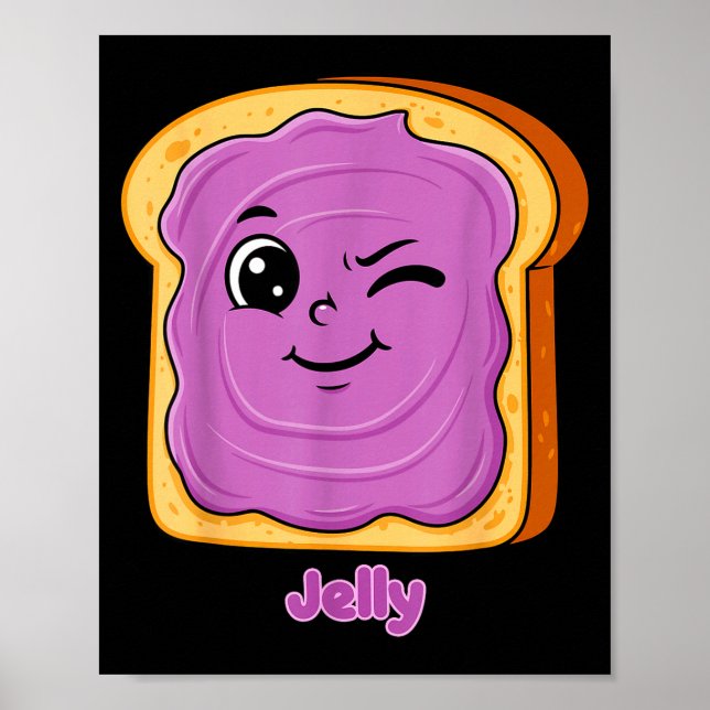 Póster Funny Peanut Butter-jelly Friends Cute Food Matchi (Frente)