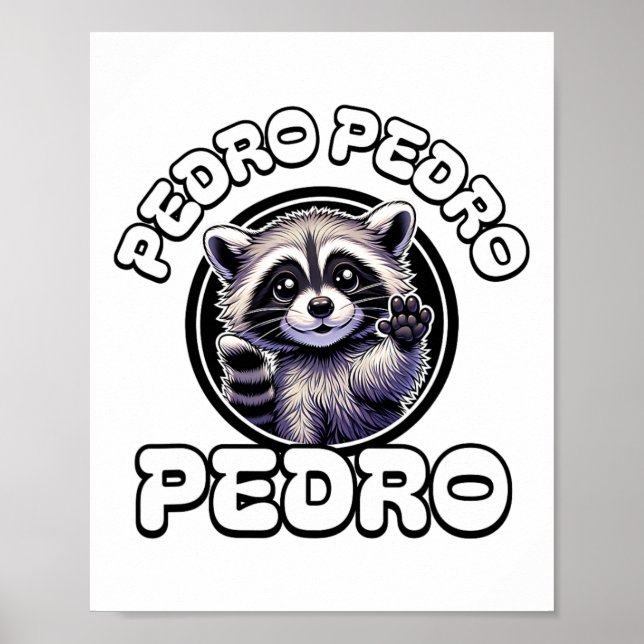 Póster Funny Pedro Dancing Raccoon popular Internet (Frente)
