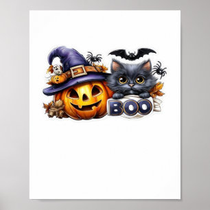 Póster Funny Pegatina de Gato de Halloween - Gorra de Bru
