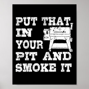 Póster Funny Pellet Smoker Bbq Pit Gift Grill Para Carne