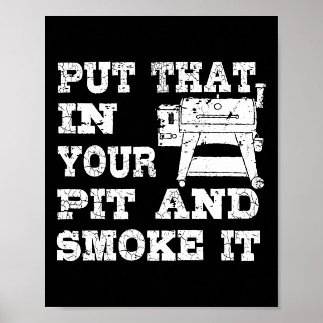 Póster Funny Pellet Smoker Bbq Pit Gift Grill Para Carne  (Frente)