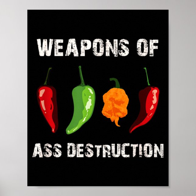 Póster Funny Pepper Chili Head Scy Hot Foods  (Frente)
