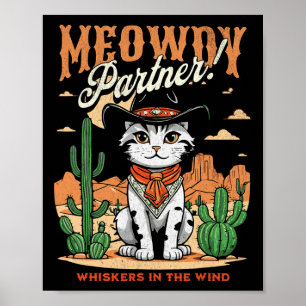 Póster Funny Personalizado de cosecha de gato de Meowboy 