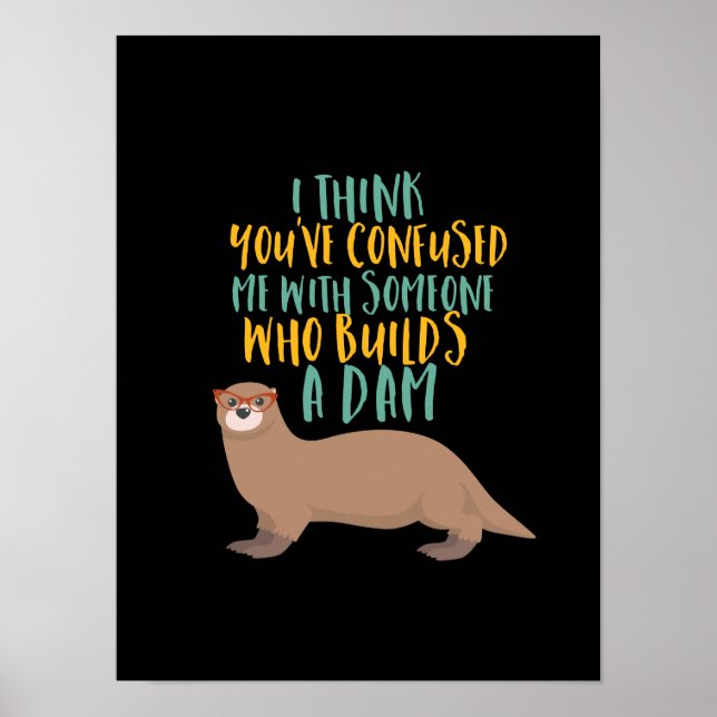 Póster Funny Personalizado de Otter confundido con castor (Frente)
