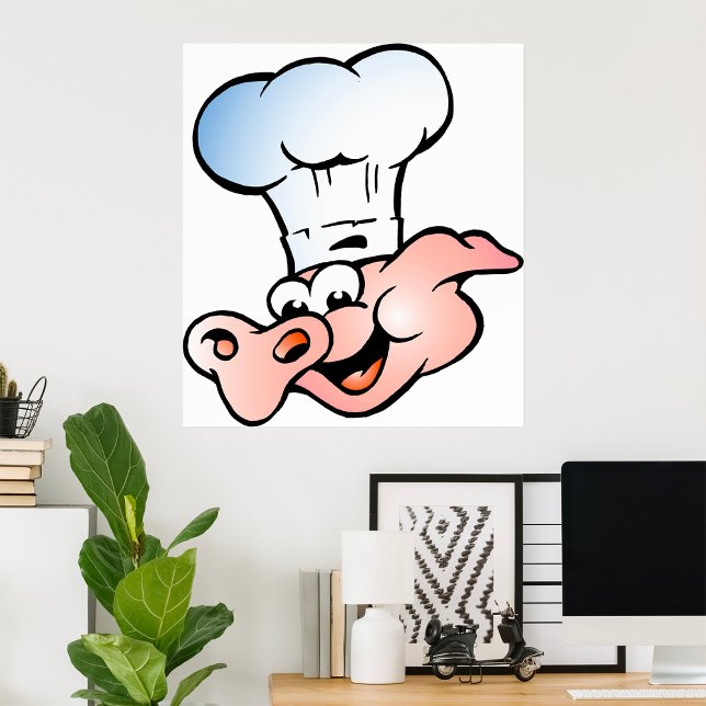 Póster Funny Personalizado Pig Chef con Gorra (Subido por el creador)