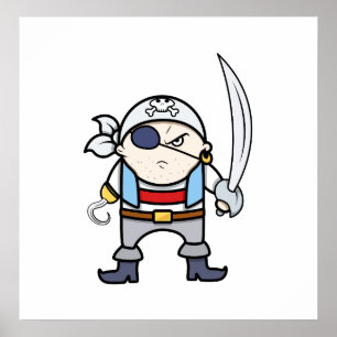Póster Funny Personalizado Pirate Kid
