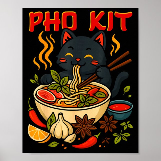 Póster Funny Pho Kit Black Cat Halloween Costume Family M (Frente)