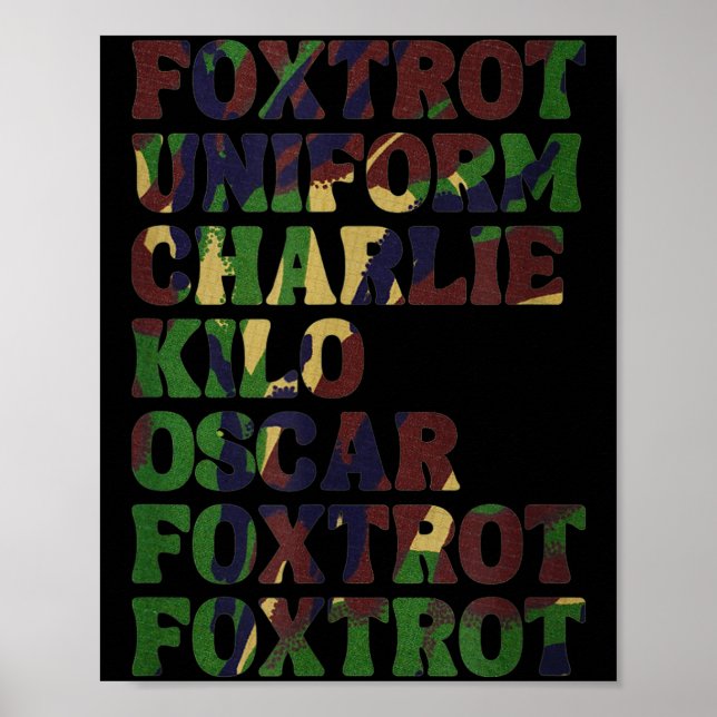 Póster Funny Phonetic Alphabet Nato Military Lice Army Ta (Frente)