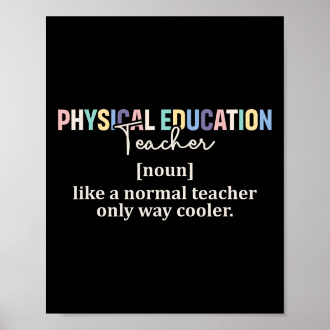 Póster Funny Physical Education Teacher Definition Back T (Frente)