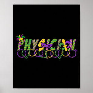 Póster Funny Physician Festival de Camisas Mardi Gras Fie
