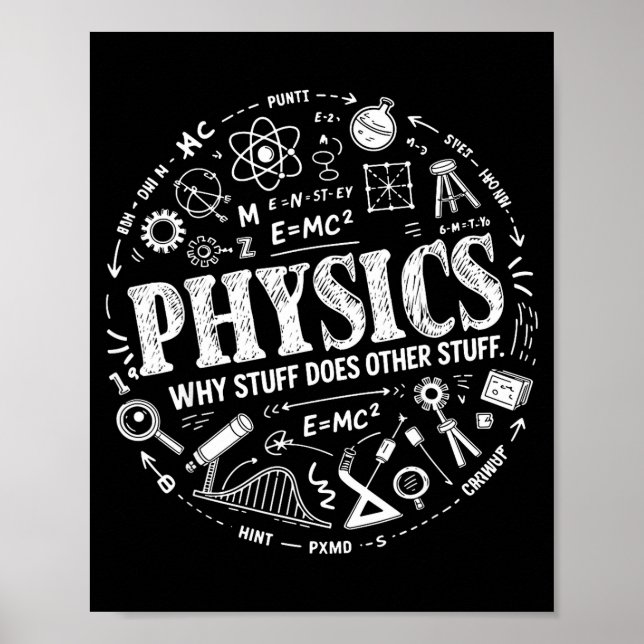 Póster Funny Physics Quote For Science Lovers And Stem St (Frente)