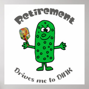 Póster Funny Pickle Pickleball Player Retirement Personal