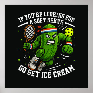 Póster Funny Pickle Playing Pickleball