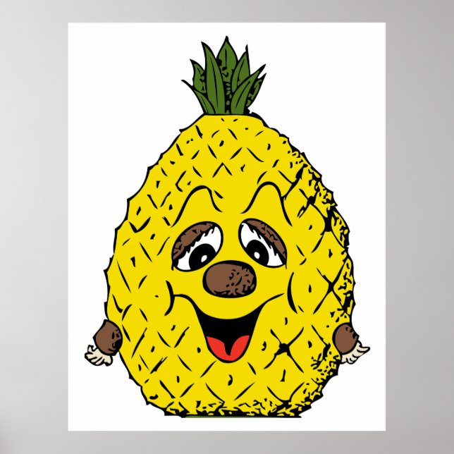 Póster Funny Pineapple Personalizado Face Foodie, ZSSG (Frente)