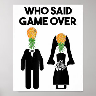 Póster Funny Pineapple Swinger Gift Boda Bride Groom M