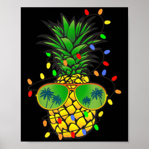 Póster Funny Pineapple Xmas Tree Navidades En Julio