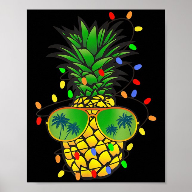 Póster Funny Pineapple Xmas Tree Navidades En Julio (Frente)