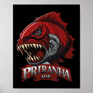 Póster Funny Piranha-joe Lover Regalos Perfect Apparte