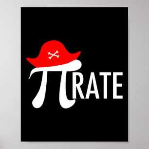 Póster Funny Pirate Math Pun - Humor de símbolo de Pi Day