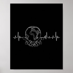 Póster Funny Planeta Tierra En El Heartbeat Earth Day 55 