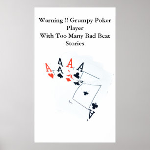 Póster Funny Poker Bad Beory Story, Wall Poster