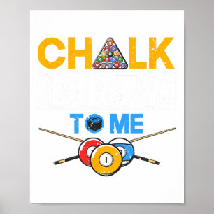 Póster Funny Pool Player 8 ball Billard Lover Chalk Dirty