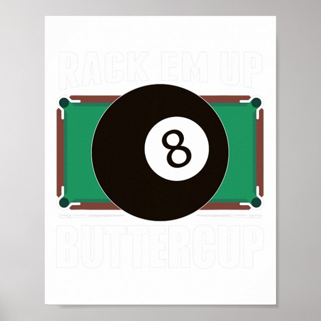 Póster Funny Pool Player Billiards Gire rack Em Up (Frente)