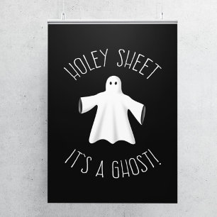 Póster Funny Poster de Halloween - Holey Sheet It's A Gho