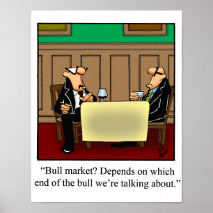 Póster Funny Poster del Mercado de Valores