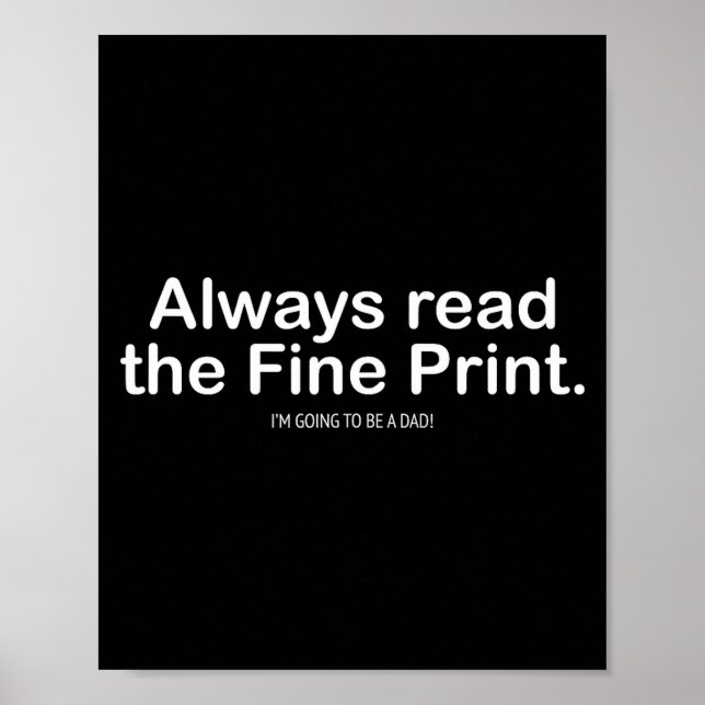 Póster Funny Pregnancy Announcemen For New Dads  (Frente)