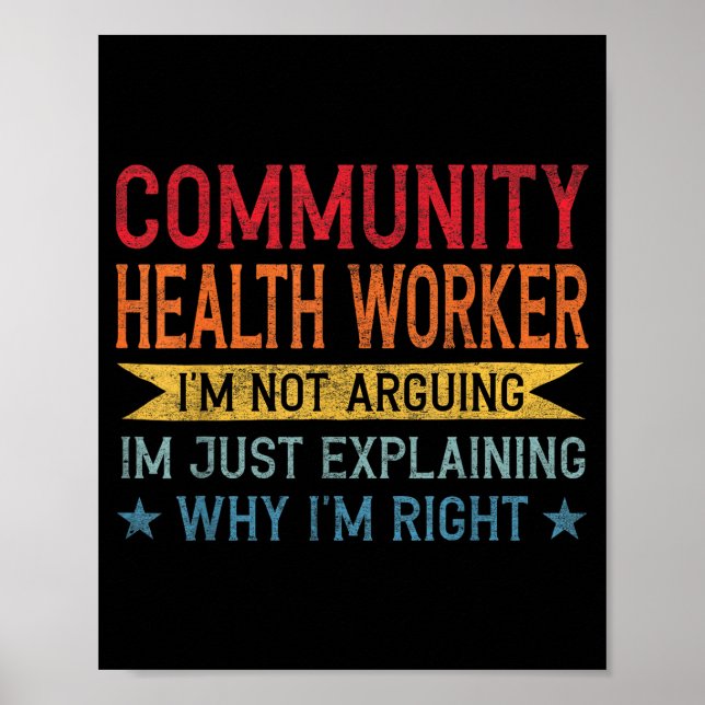 Póster Funny Profession Quote Community Health Worker  (Frente)