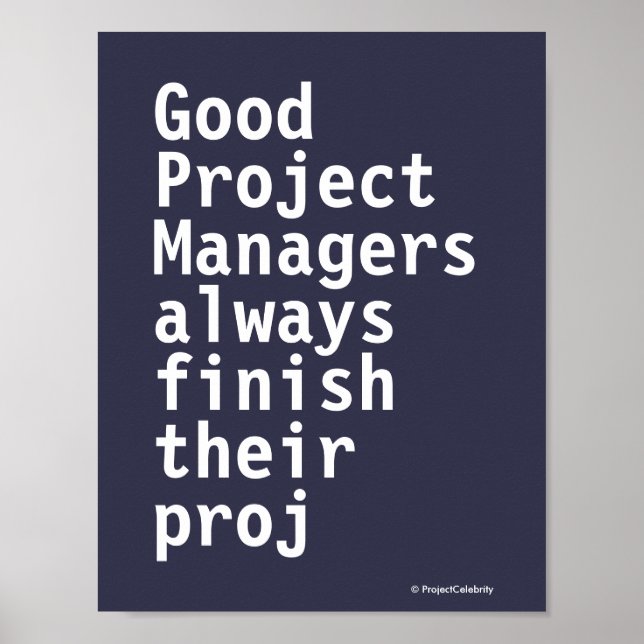 Póster Funny Project Managers Cita Cruel Misunto PMO (Frente)