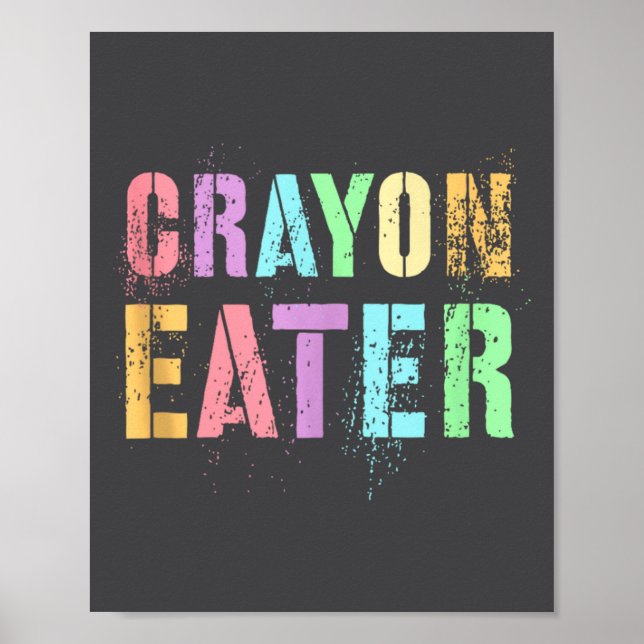 Póster Funny Proud Crayon Eater Military Veteran Dad Offi (Frente)
