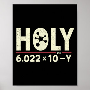 Póster Funny Pun Holy Moly Avogadros Day Química Ciencia